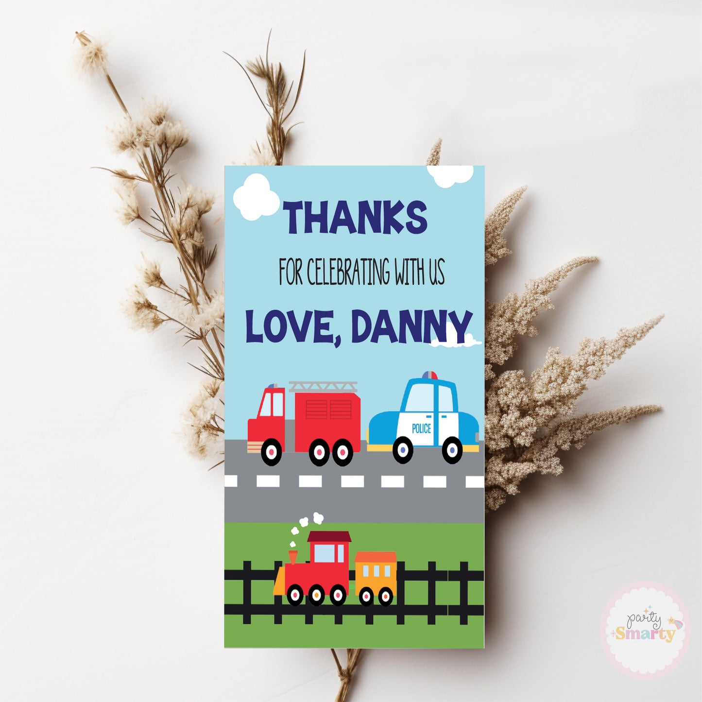 Transport Thank You Tags - Set of 22