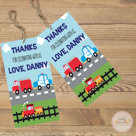 Transport Thank You Tags - Set of 22