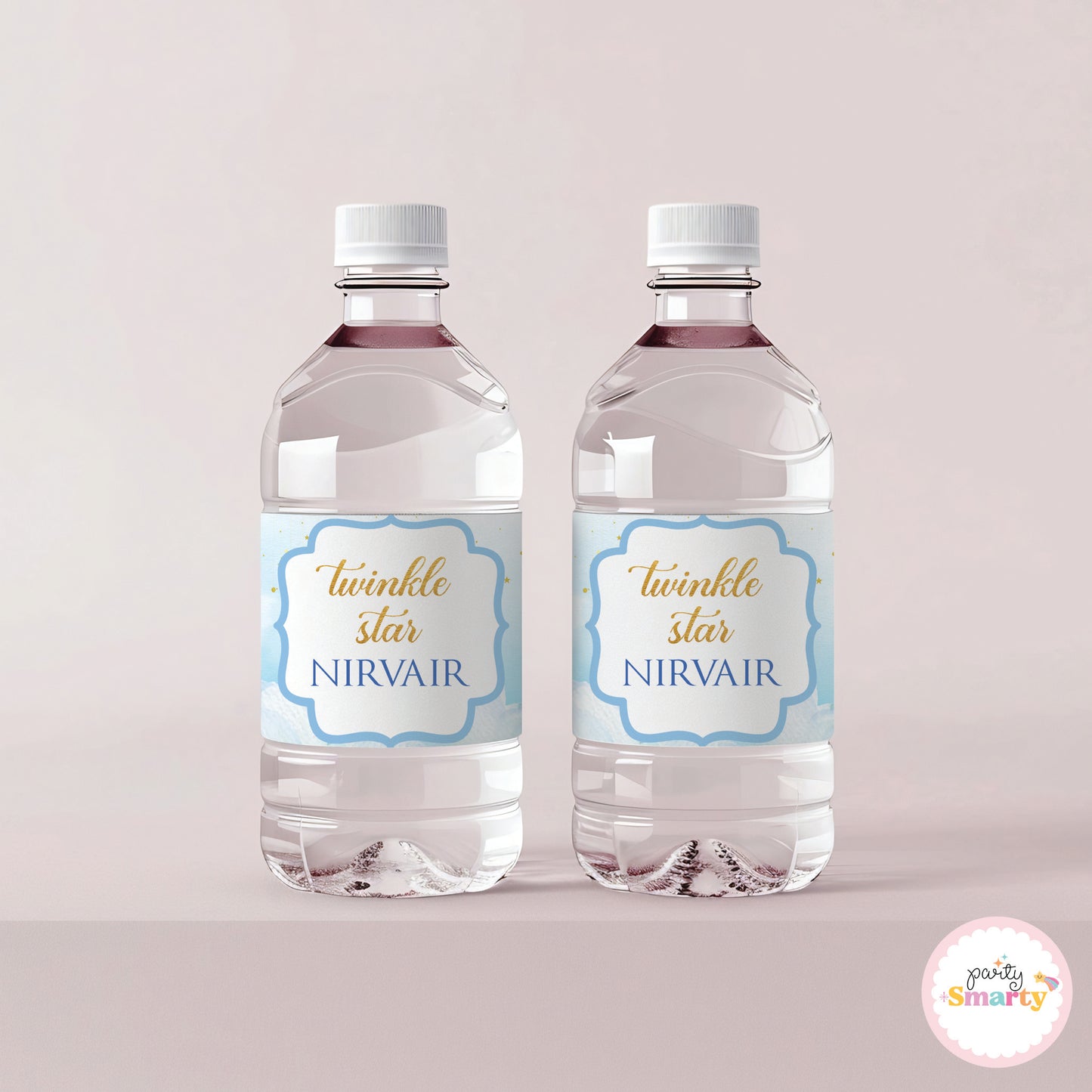 Twinkle Star Blue Bottle Labels - Set of 10