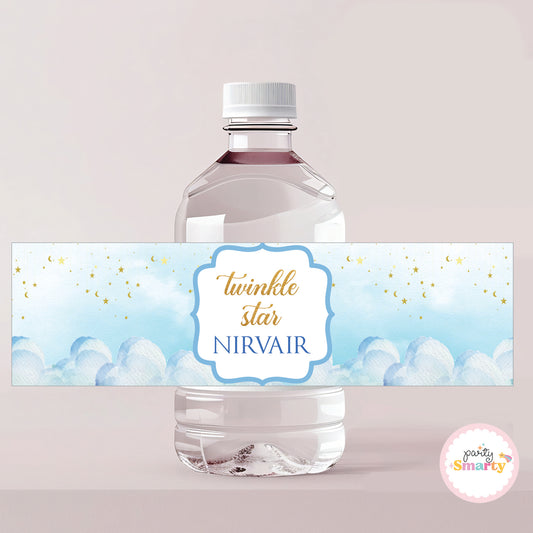 Twinkle Star Blue Bottle Labels - Set of 10