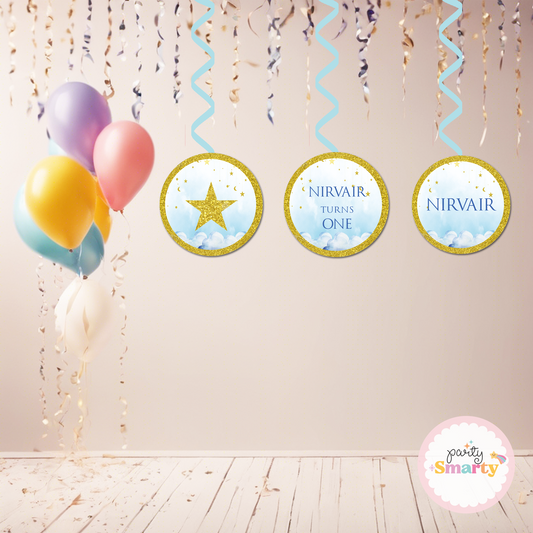 Twinkle Star Blue Danglers - Set of 6