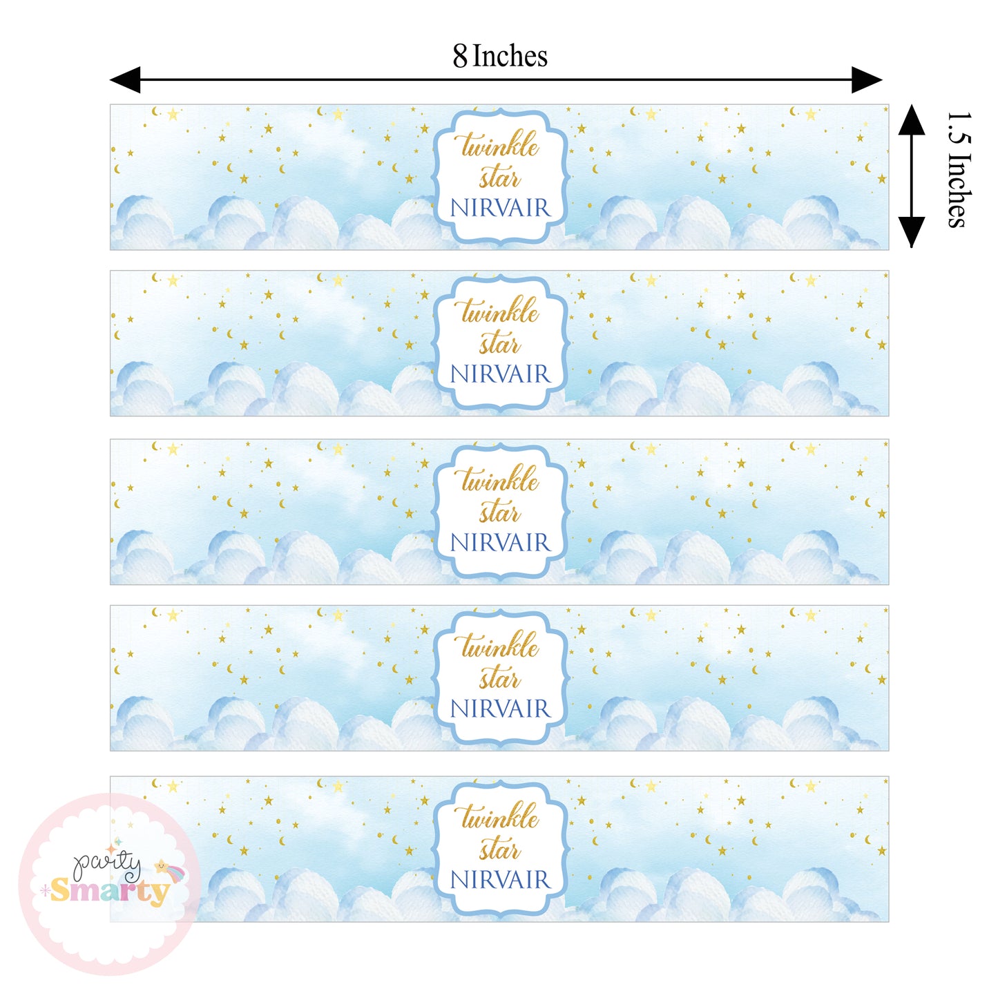 Twinkle Star Blue Wrist Bands - Set of 10