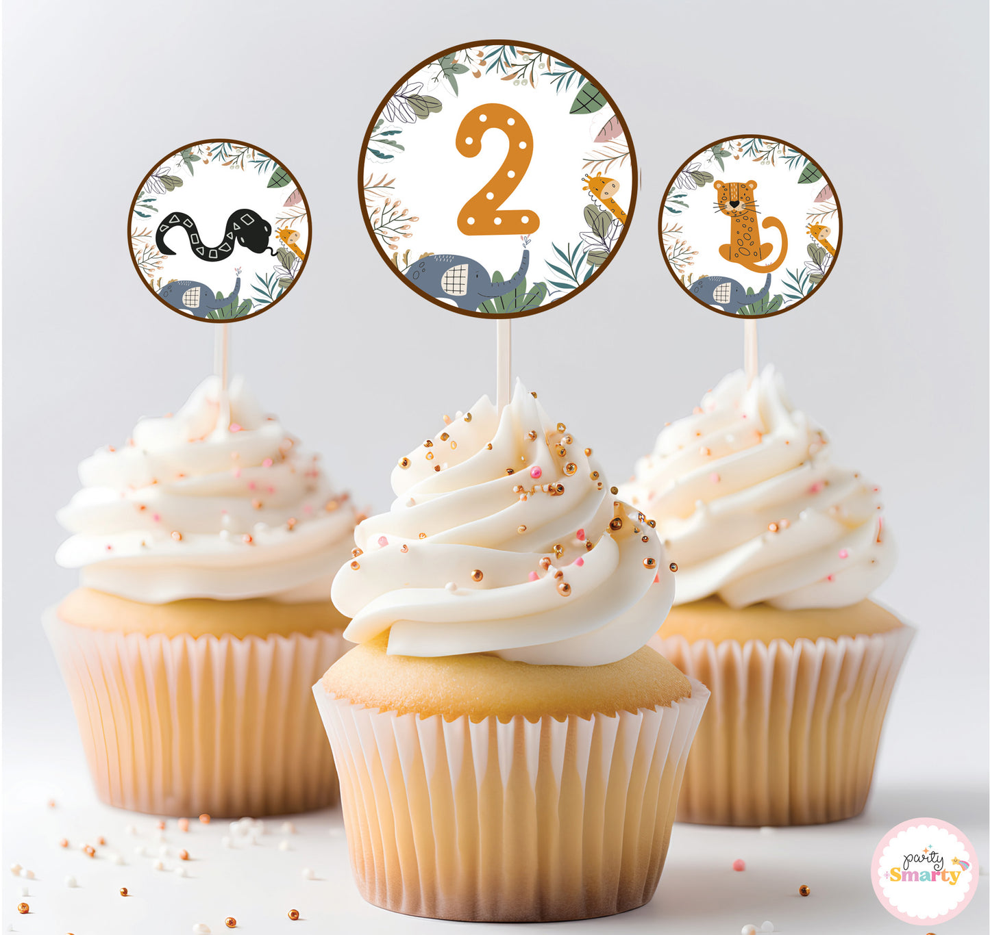 Two Wild Cupcake Toppers (Set Of 12)