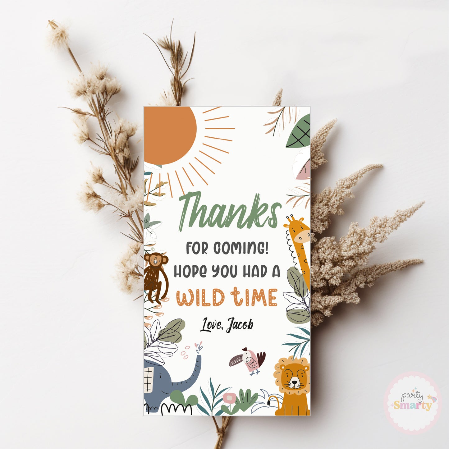 Two Wild Thank You Tags - Set of 22