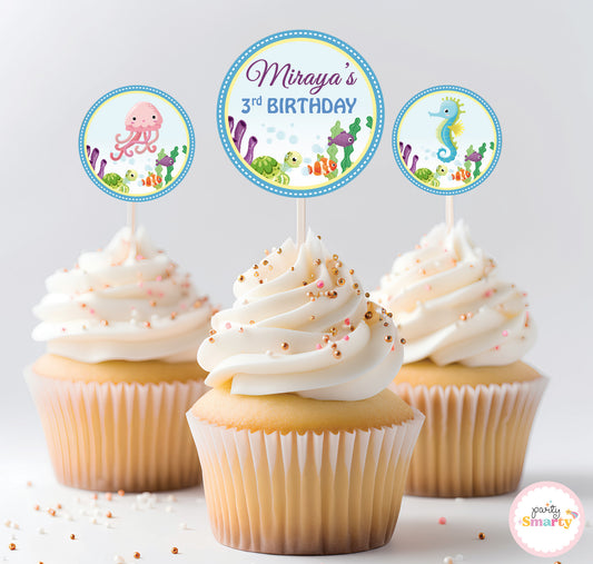 Under the sea Cupcake Toppers (Set Of 12)