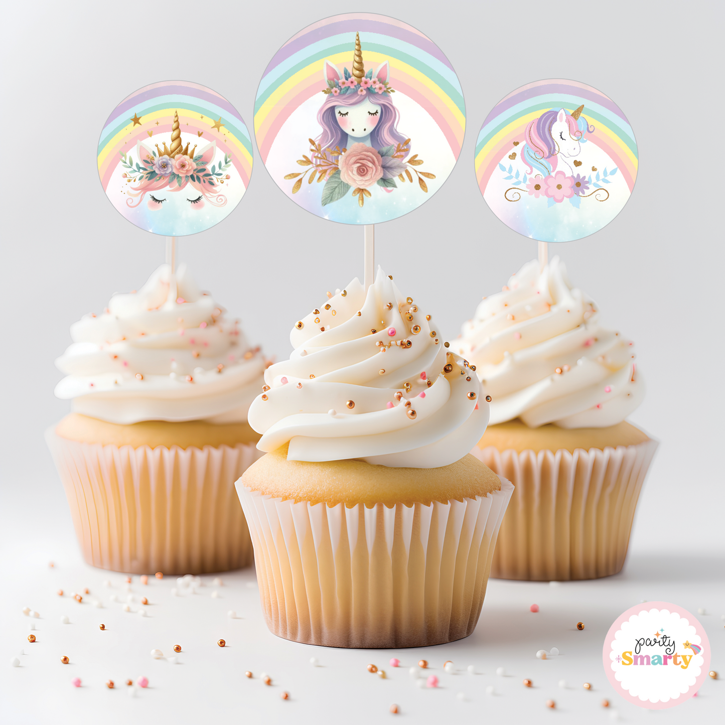 Unicorn Cupcake Toppers (Set Of 12)