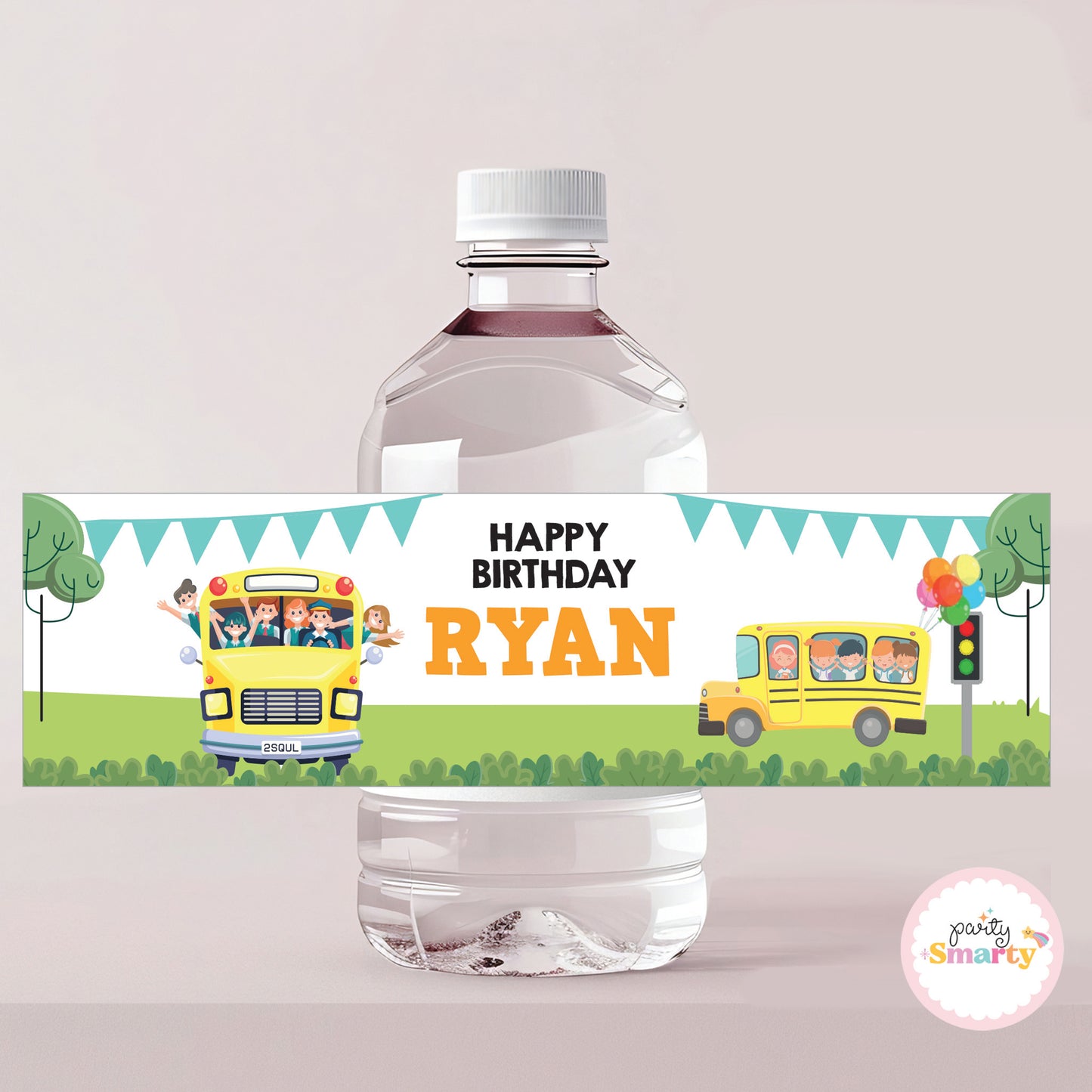 Wheels on the bus Bottle Labels - Set of 10