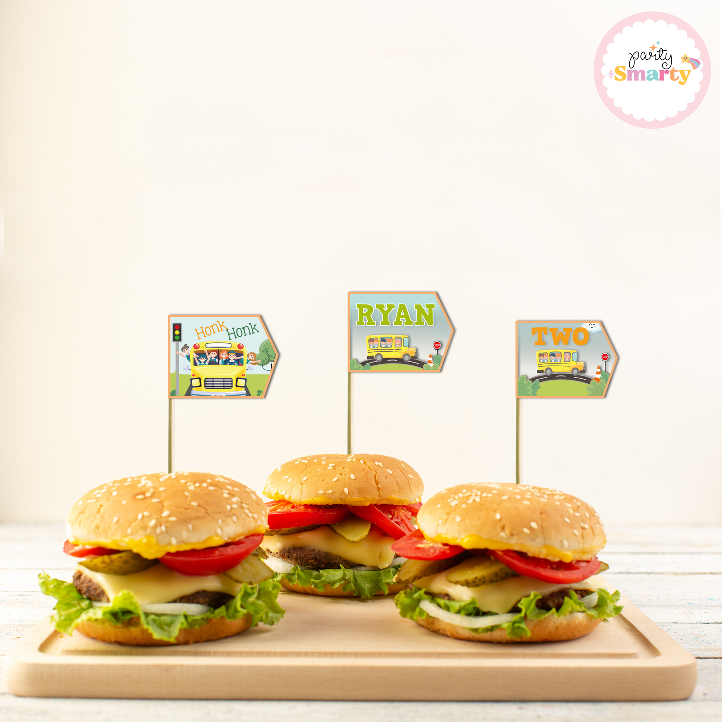 Wheels on the bus Flag Picks - Set of 10