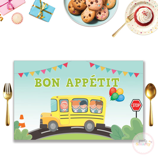 Wheels on the bus Table Mats - Set of 6