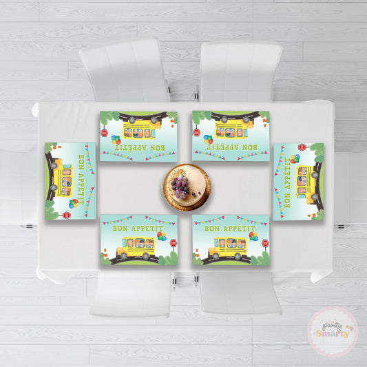 Wheels on the bus Table Mats - Set of 6