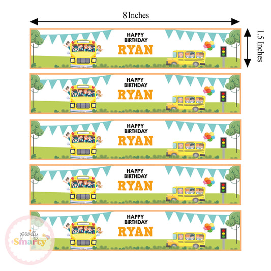 Wheels on the bus Wrist Bands - Set of 10