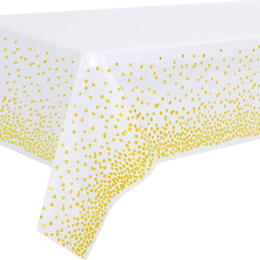 White with Golden Polka Dots - Table Covers