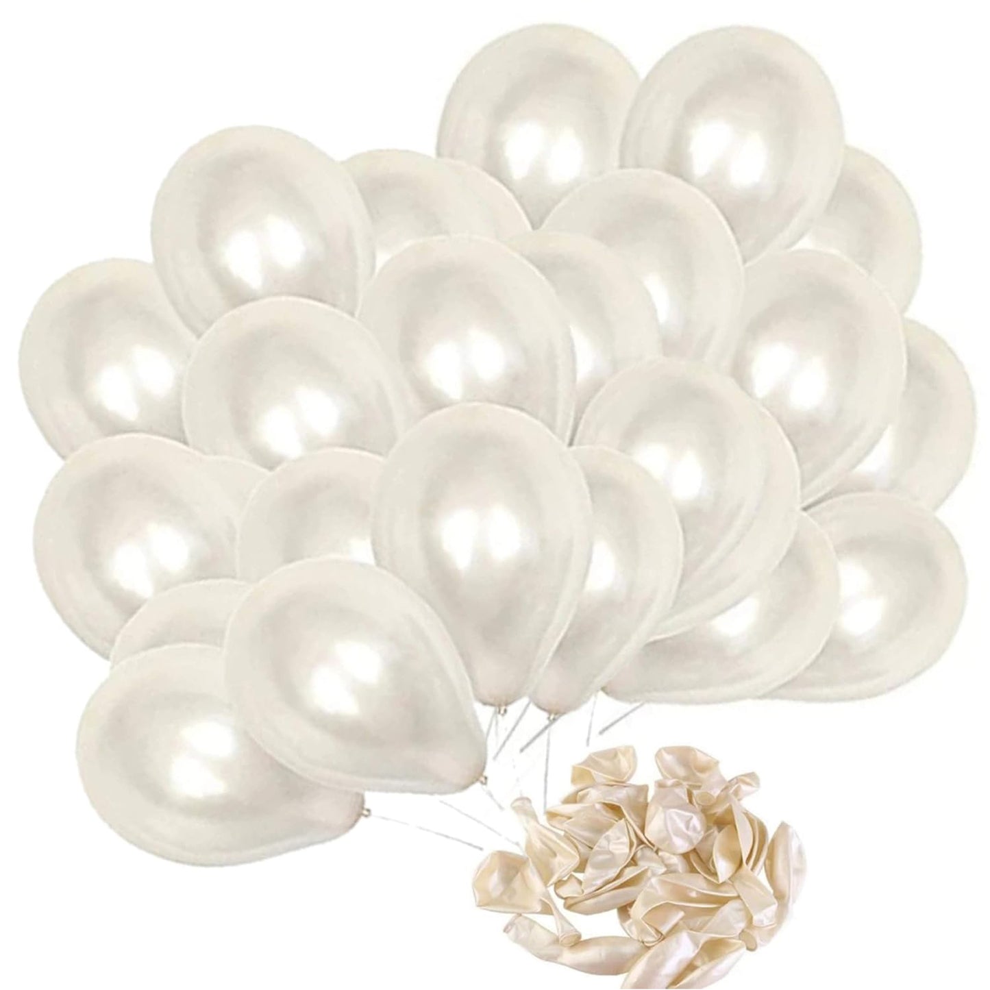 White Metallic Balloons