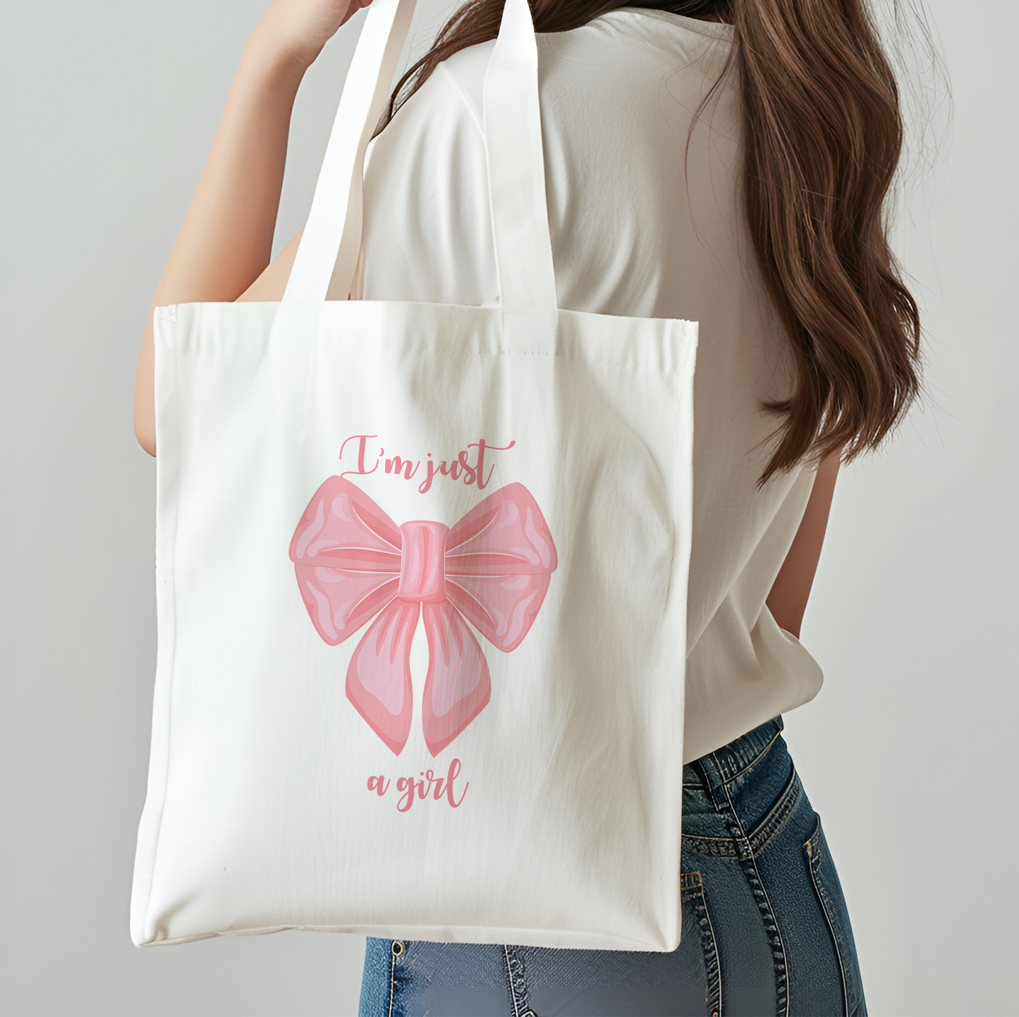 I am just a girl Bow Tote Bag