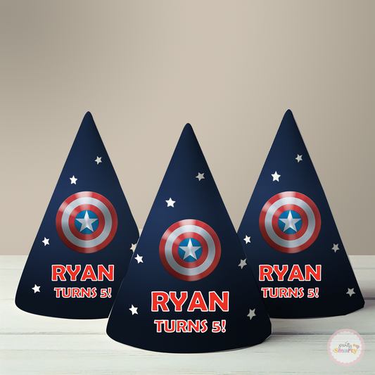 Captain America Party Hat (Set of 10)