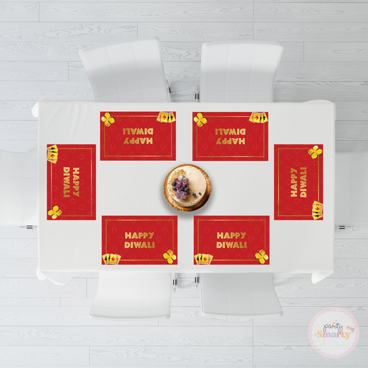 Diwali Cards Party Table Mats - Set of 6