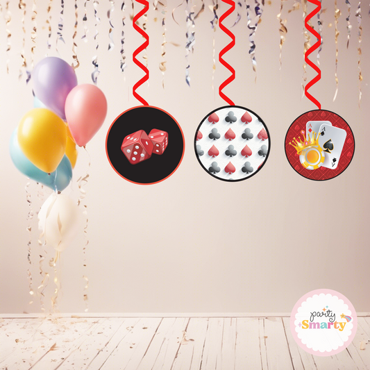Casino Party Danglers - Set of 6