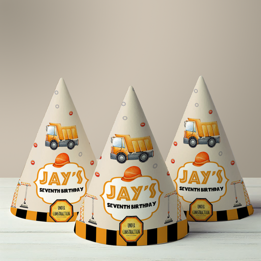 Construction Birthday Party Hat (Set of 10)