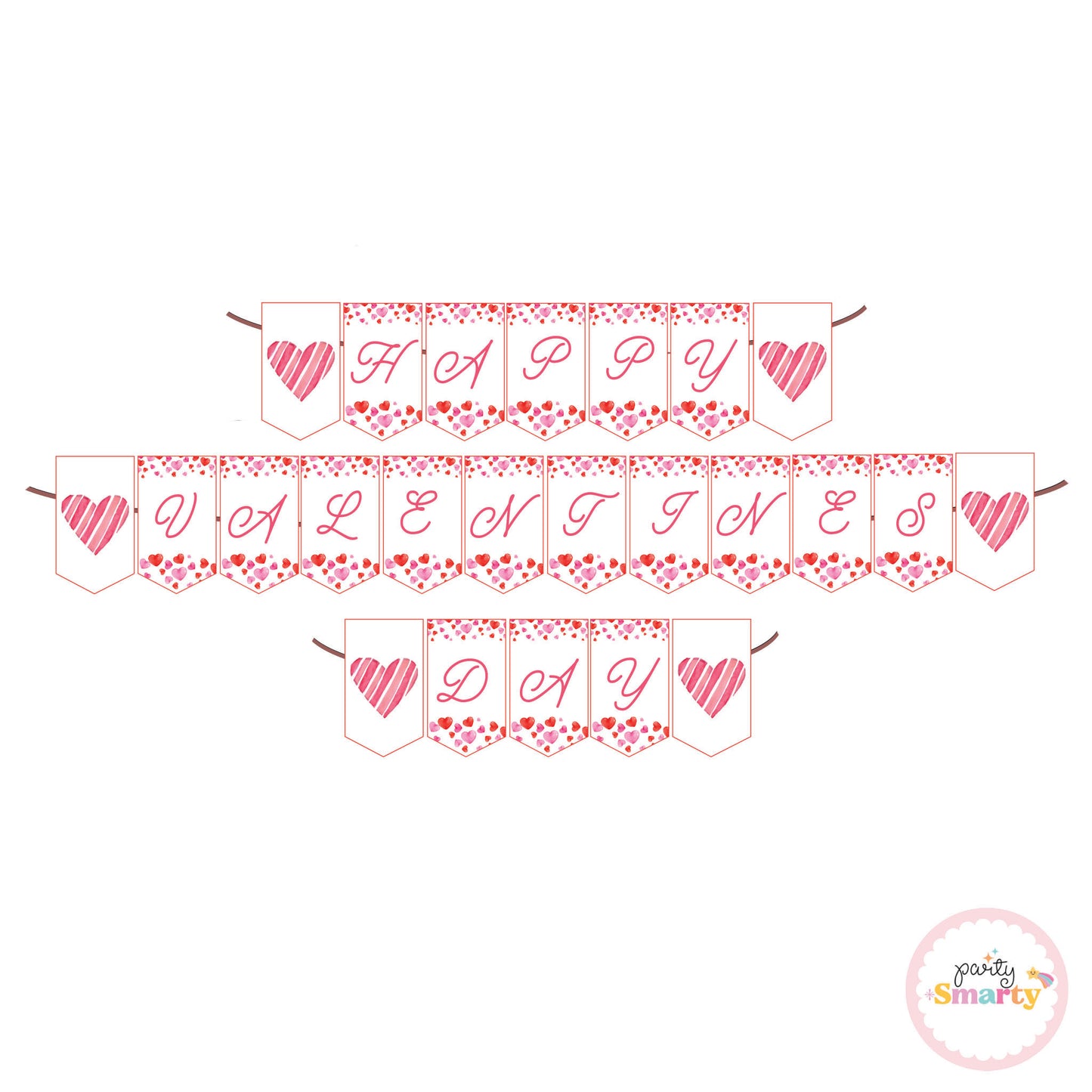 Pink Valentines Day Bunting