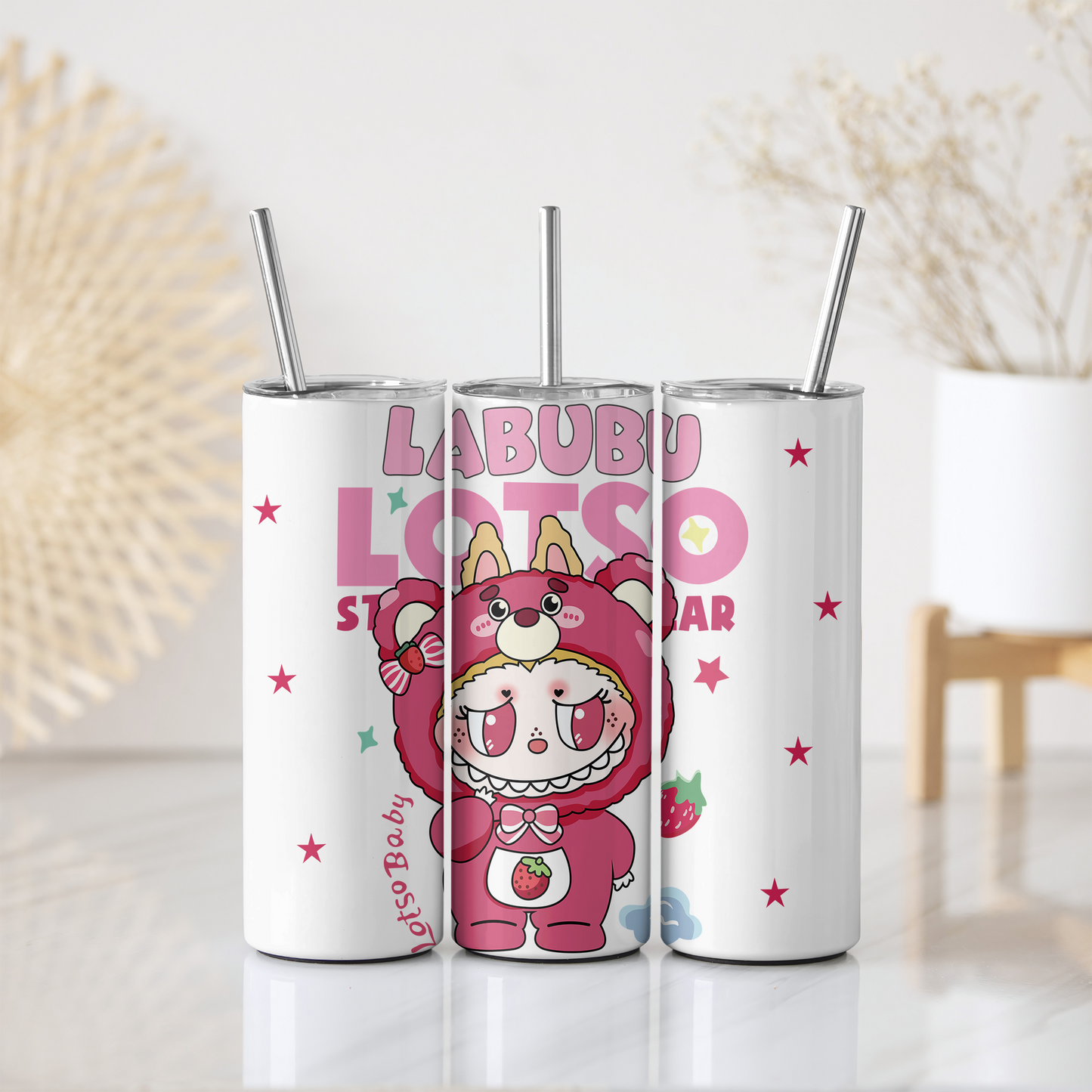 Labubu Pink Skinny Tumbler