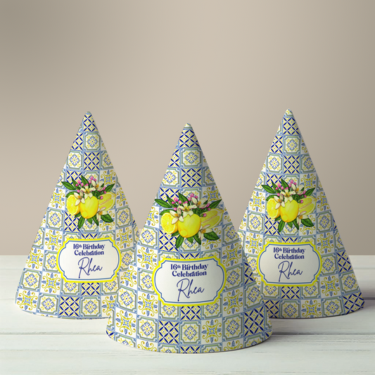 Positano Lemon Party Hat (Set of 10)