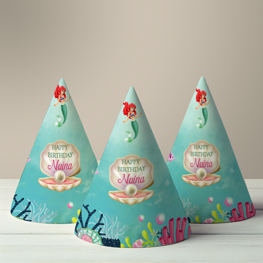 Ariel Mermaid Party Hat (Set of 10)