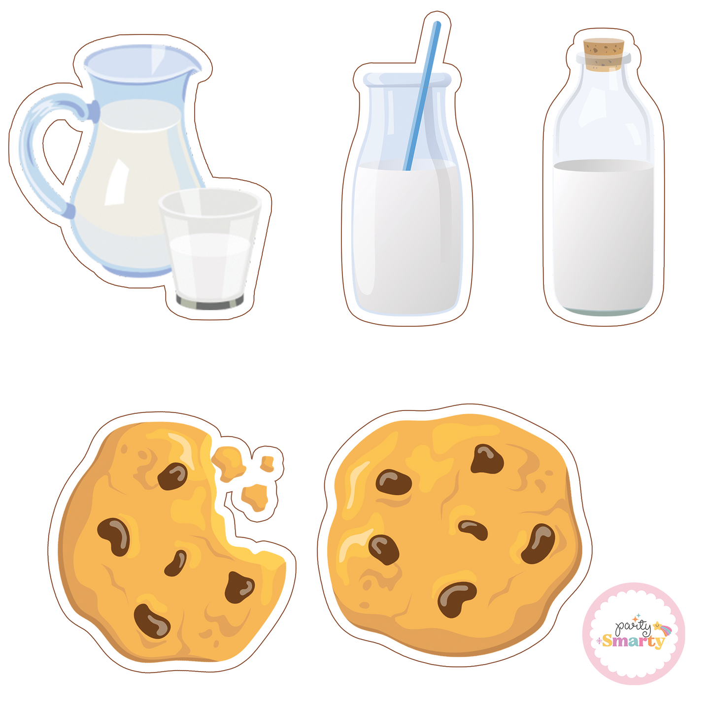 Milk & Cookies Blue Cutouts