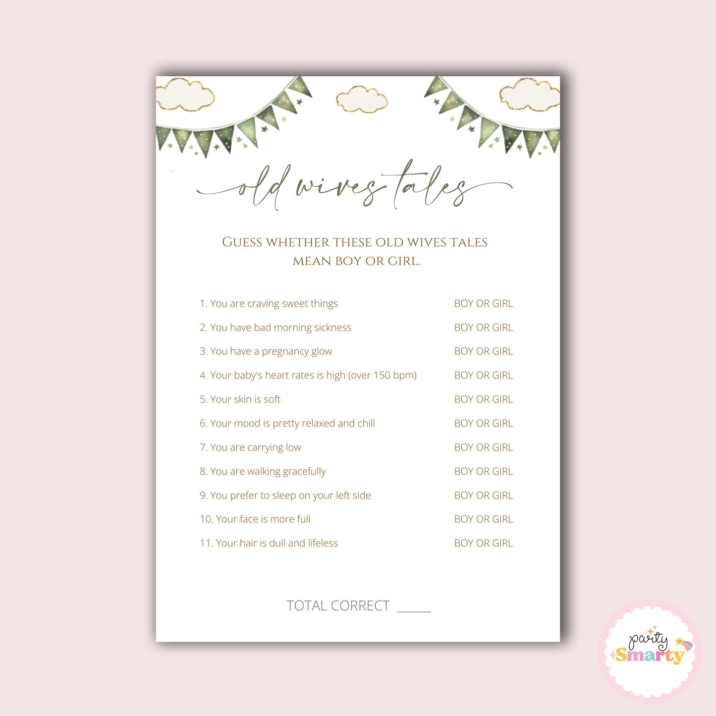 Green Teddy - Old wives tales game - Set of 10