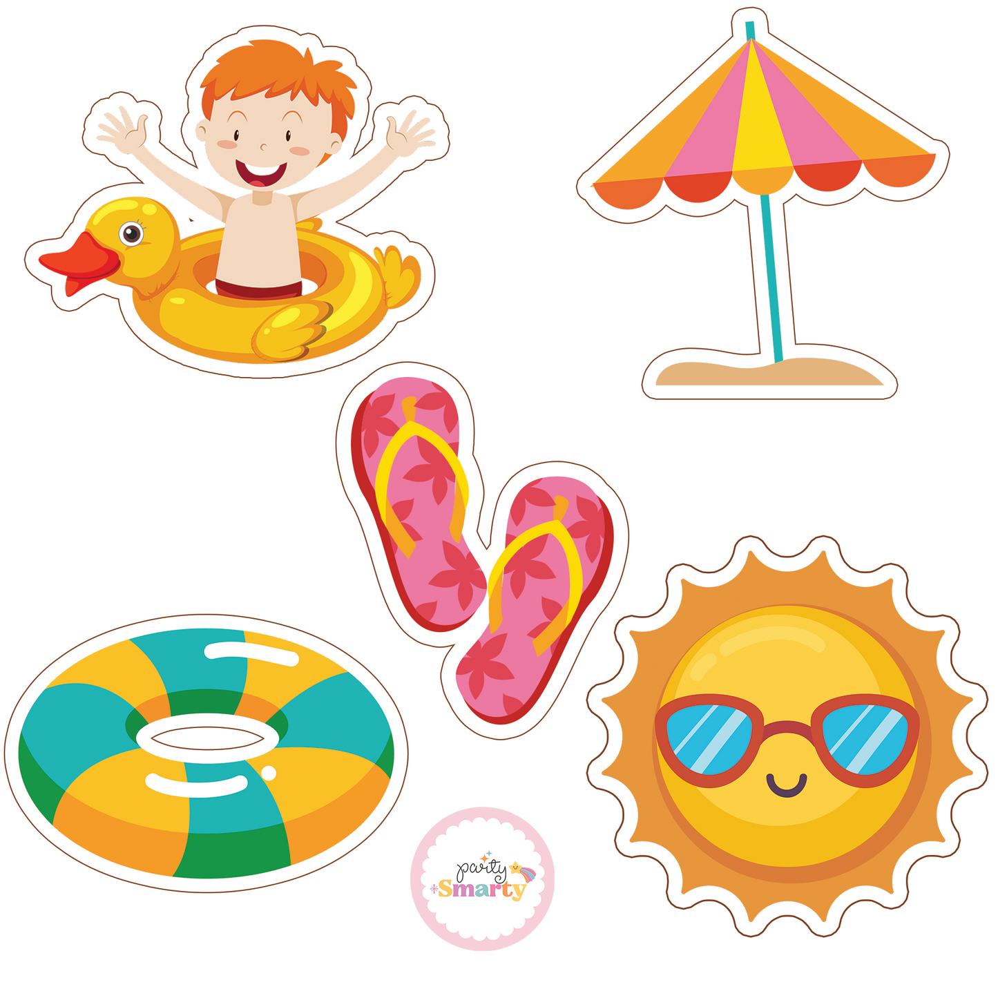 Pool Party Boy Cutouts