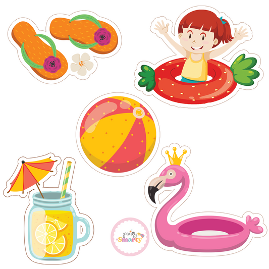 Pool Party Girl Cutouts