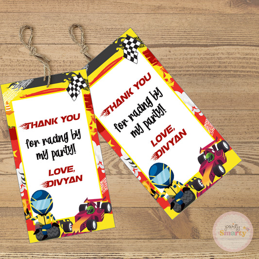 Race Car Thank You Tags - Set of 22