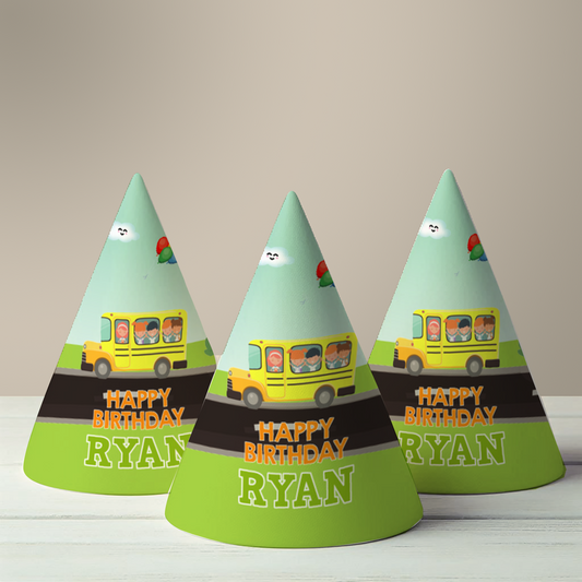 Wheels on the bus Party Hat (Set of 10)