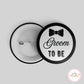 Groom to be Black & White Bride/Groom Button Badge