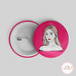 Pink K-Pop Button Badge