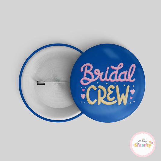 Bridal Crew Blue Button Badge