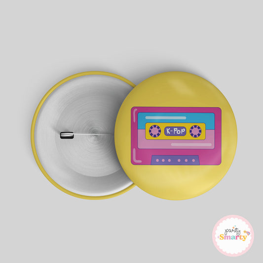Casette K-Pop Button Badge