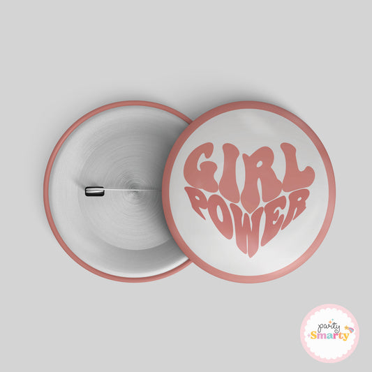 Girl Power Heart Girl Power Button Badge