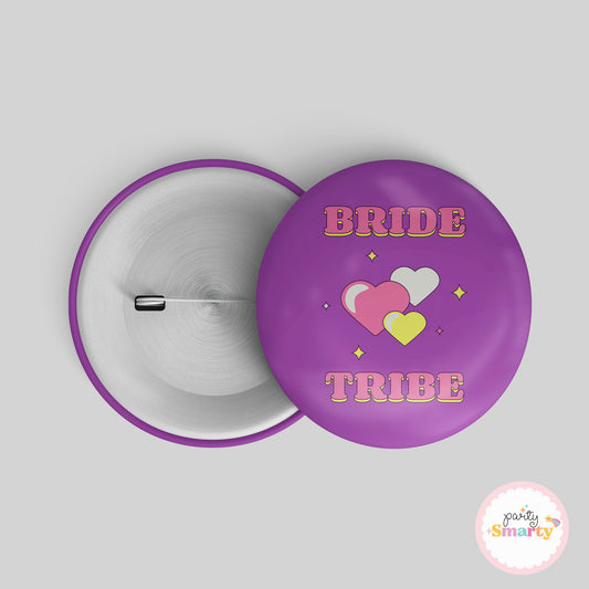 Bride Tribe Purple Button Badge