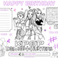 K-Pop Demon Hunters Activity Sheets (Set of 10)
