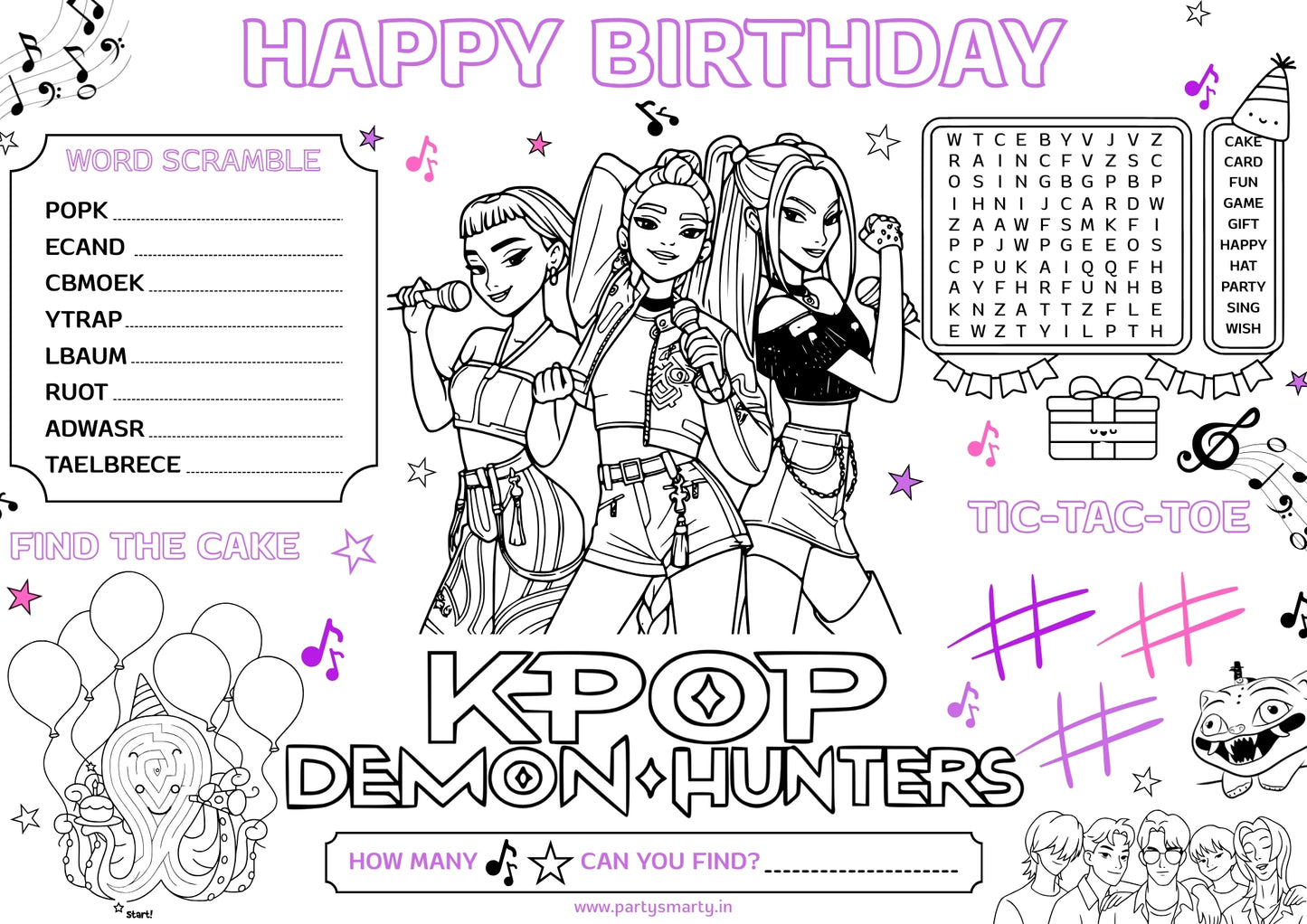 K-Pop Demon Hunters Activity Sheets (Set of 10)
