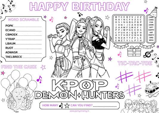 K-Pop Demon Hunters Activity Sheets (Set of 10)