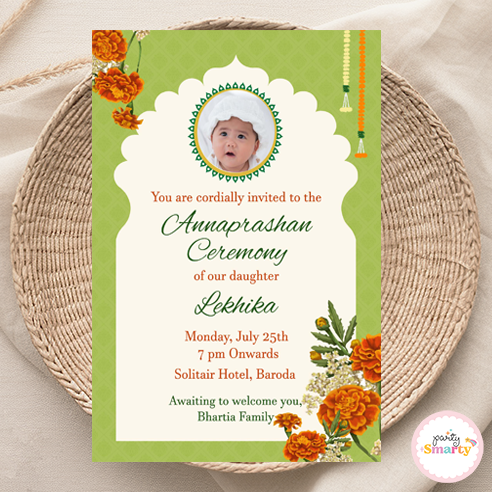 Green Annaprashan Invite