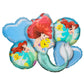 Ariel Mermaid Foil Theme Balloons (Set of 5)