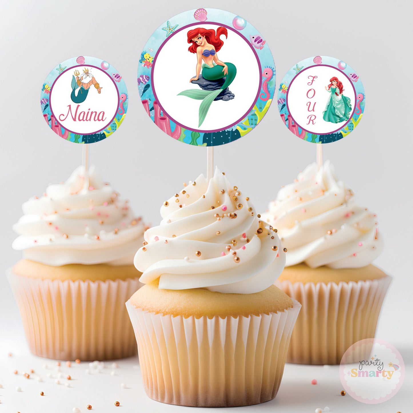 Ariel Mermaid Cupcake Topper