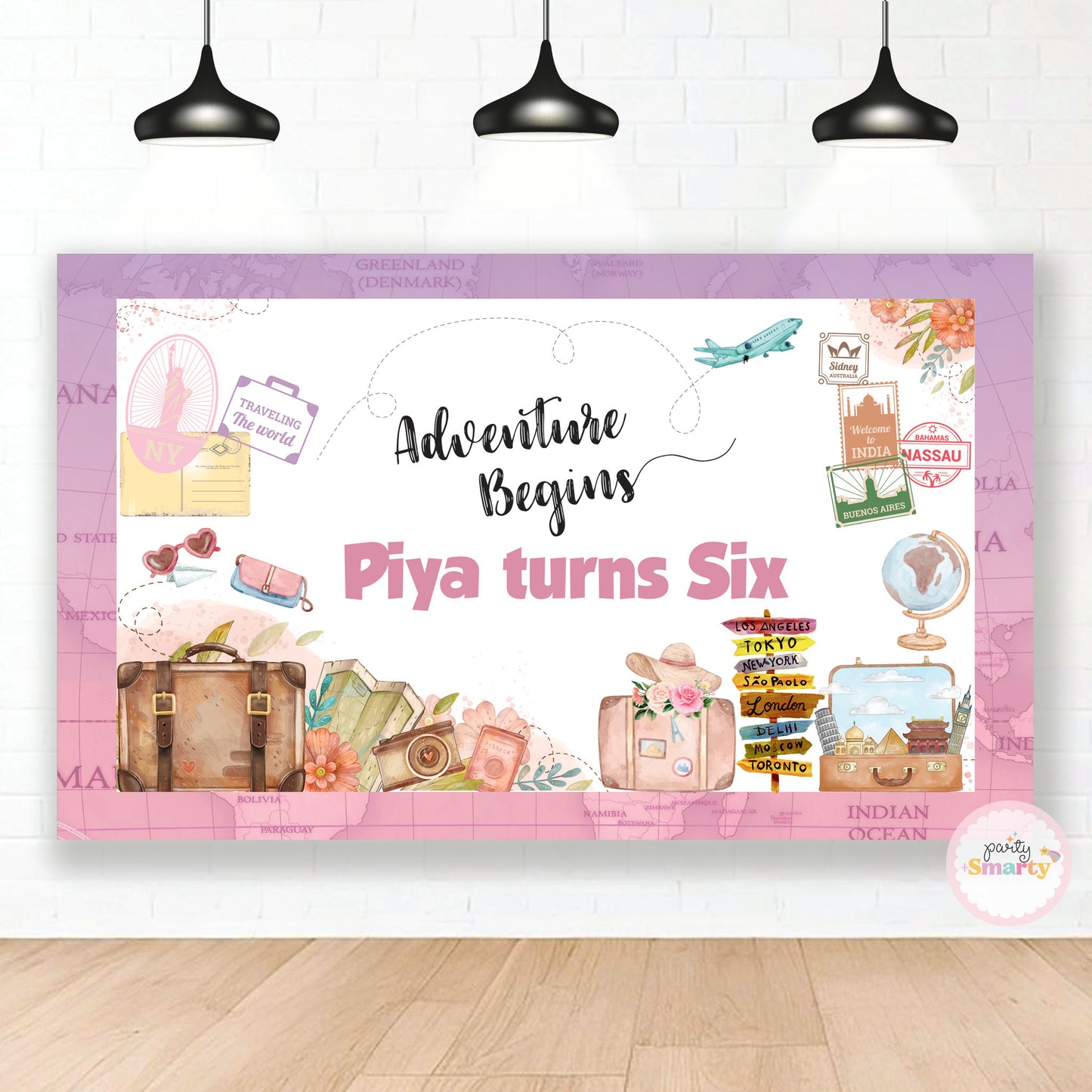 Around The World Girl Backdrop