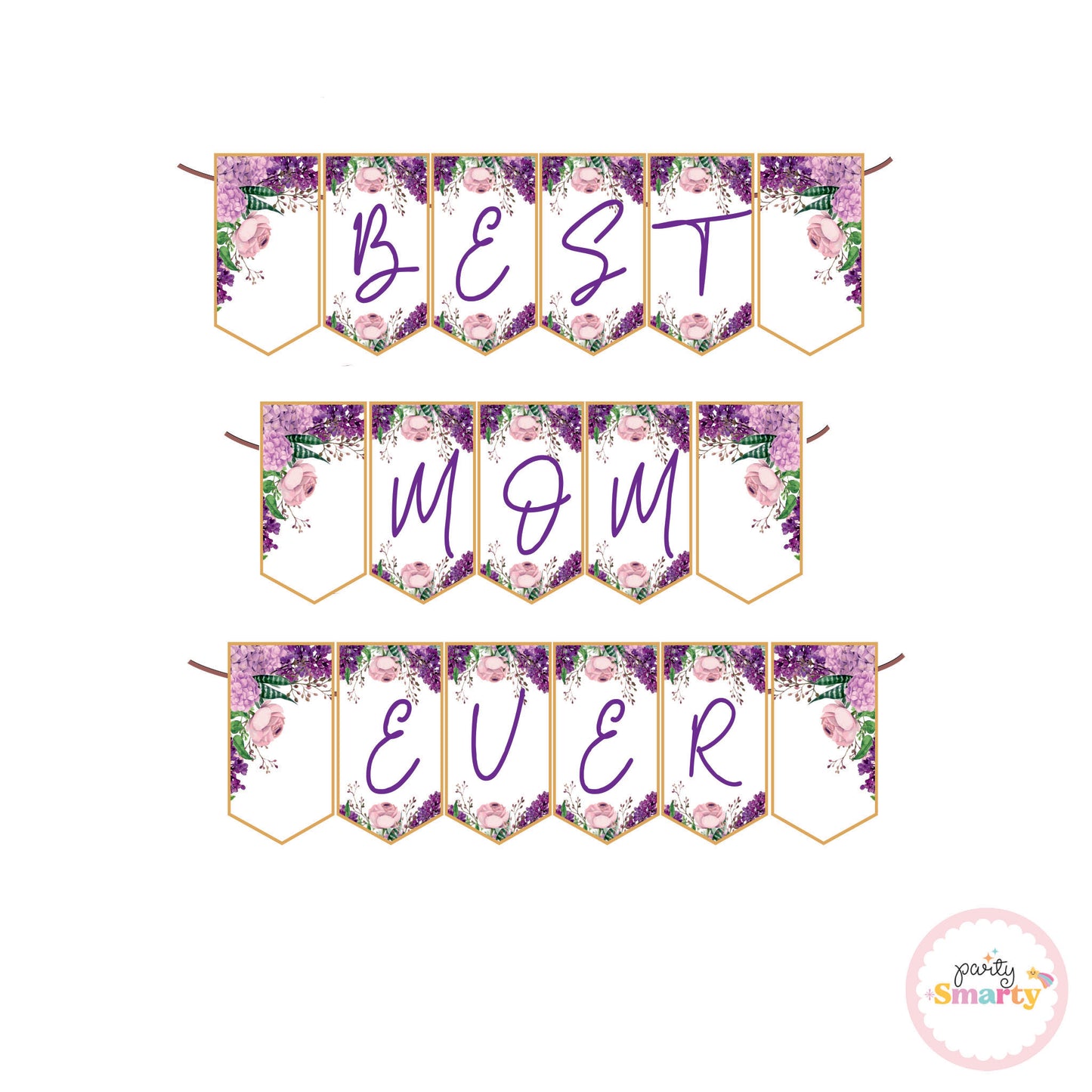 Purple Floral Mothers Day Bunting