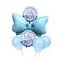 Baby Boy Welcome Bow Foil Theme Balloons (Set of 6)