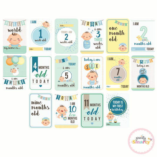 Boy Monthly Milestone Cards