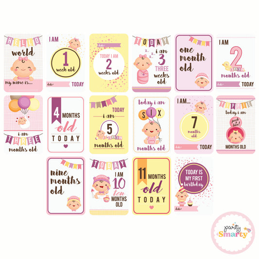 Girl Monthly Milestone Cards