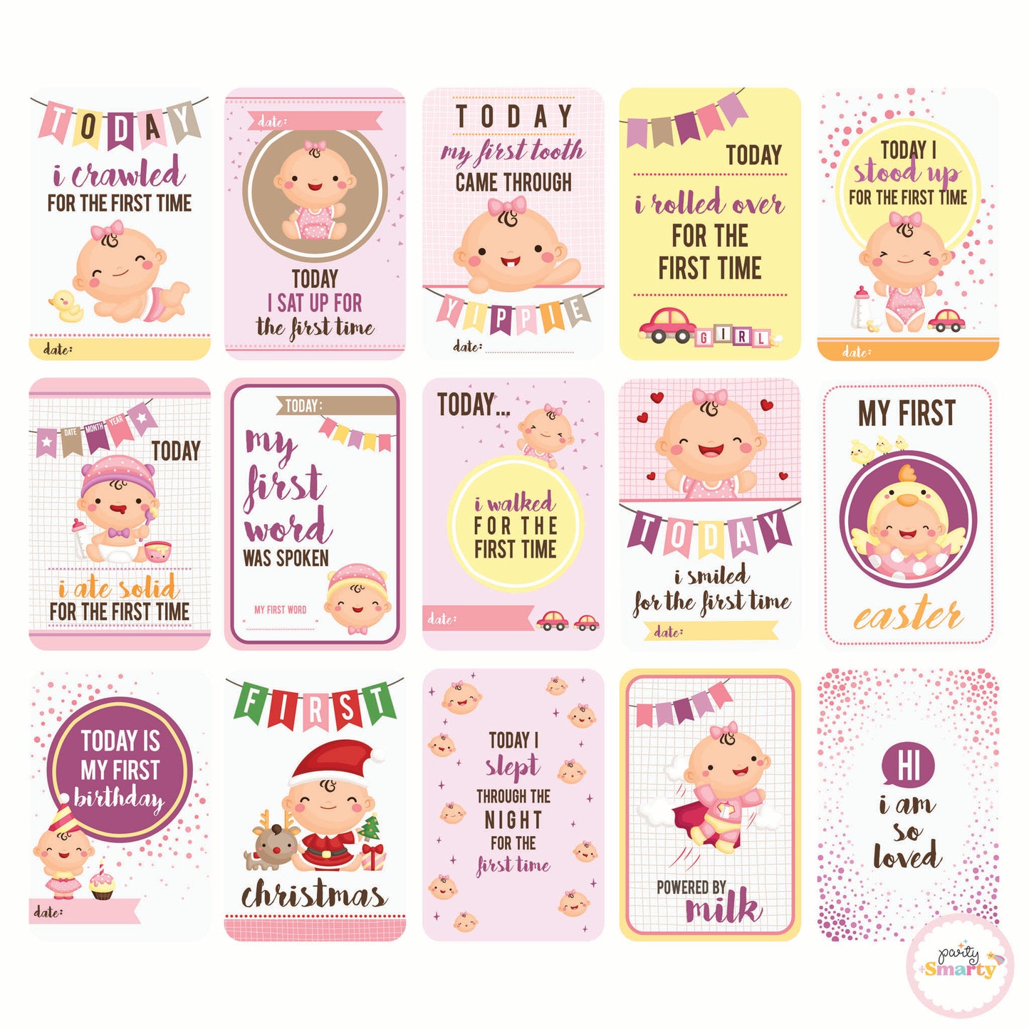 Girl Milestone Cards